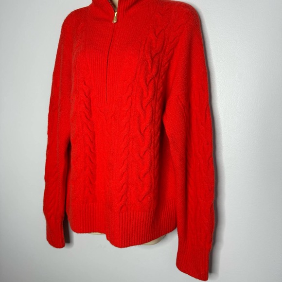 J Crew Women's Cable-knit half-zip sweater in Supersoft yarn - Picture 3 of 11